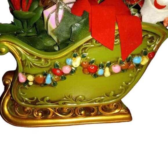 Vintage Napcoware Christmas Sleigh & 2 taper candle holders  X-8382 Japan - Picture 2 of 6